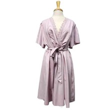 SHEIN Curve Women's Knee Length Short Sleeve Belted Lace Dress Size 2XL Pink