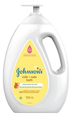 JOHNSON'S BABY BATH NATURAL MILK+OATS EXTRACT WITH PUMP 1 LITER EXP 10/2026 NEW