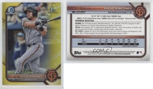 2022 Bowman Chrome Prospects Yellow Refractor /75 Diego Rincones #BCP-65