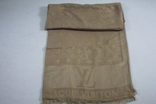 Auth Louis Vuitton Wrap Stole Shawl 65 Cashmere 35 Silk Camel Used