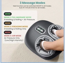 New In Box! Nekteck Shiatsu Foot Massager with Heat, Adjustable Air Compression