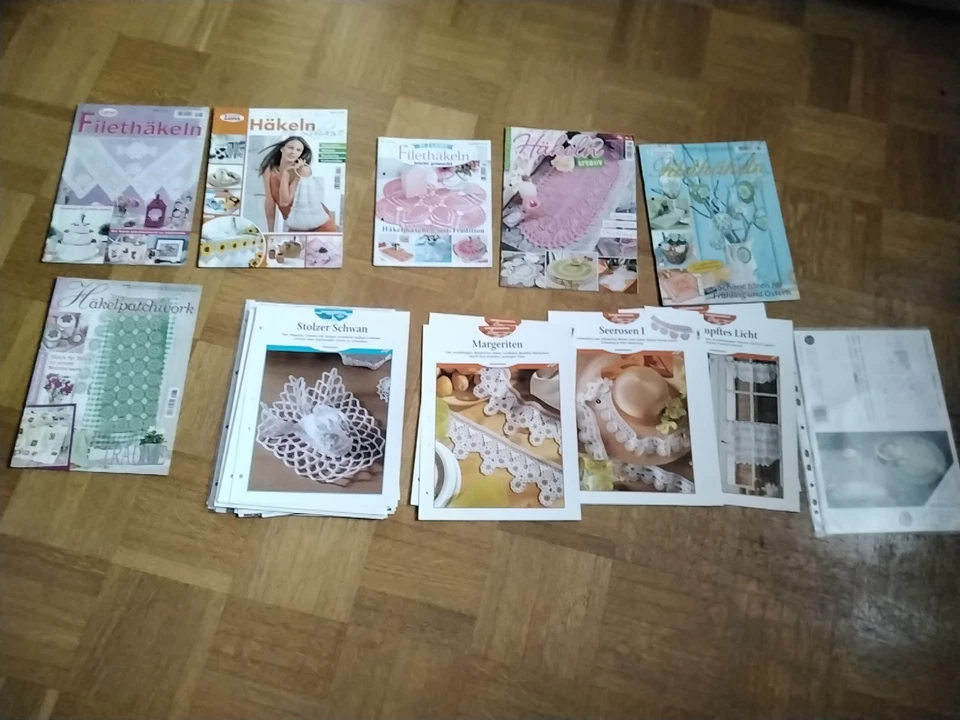 filethäkeln anleitungen 6 Hefte und Viele Blätter