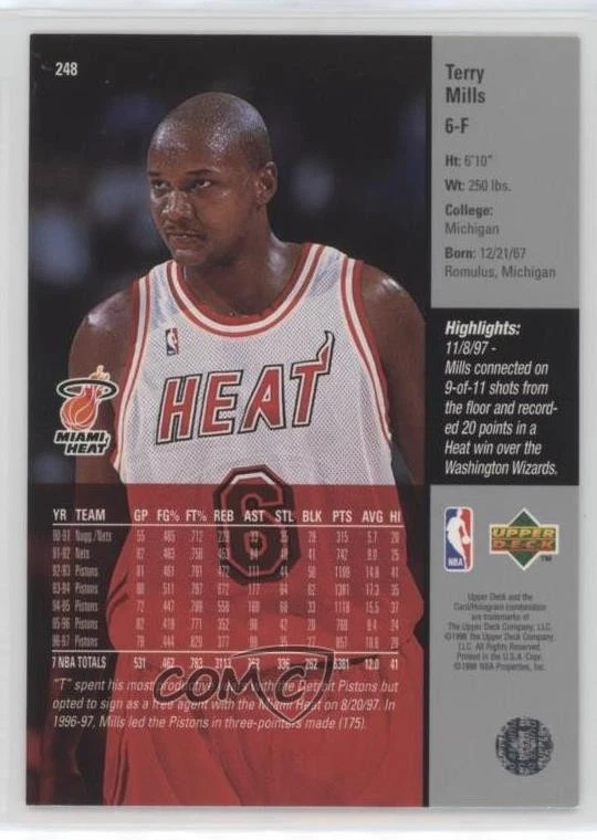 1997-98 Upper Deck Terry Mills #248 - Image 2 of 2