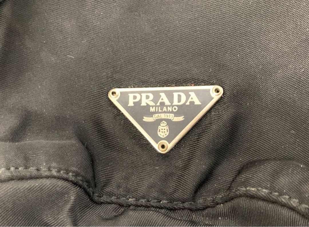 PRADA Mini Drawstring Pouch Black Triangle Logo A… - image 7