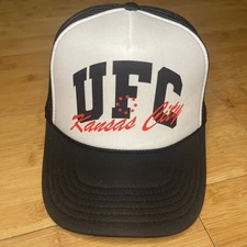 OTTO UFC Kansas City White Black Promo MMA Mesh Foam Trucker Snapback Hat Cap