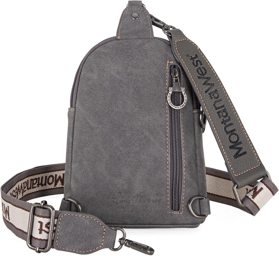 Bolso Bandolera Montana West Longhorn Para Mujer Western Gris Foto 2 de 4