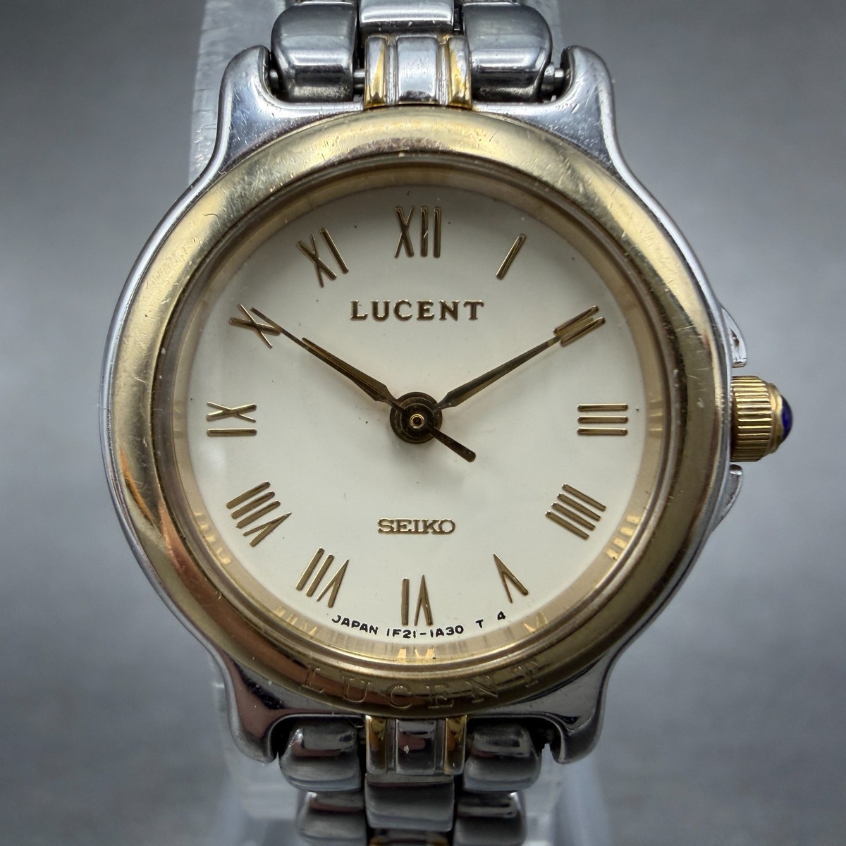 Seiko Lucent Watch Women 22mm Cream Dial Two Tone Round 1f21-0g80