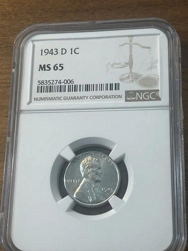 1943-D 1C  Lincoln Wheat One Cent  NGC MS65