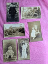 6 lot Vintage Black white photos on postcards baby child soldiers woman Ephemera