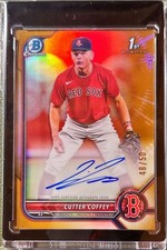 Cutter Coffey 2022 Bowman's First Gold Auto 50S Baseball Card Used