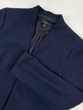 J.Crew Women  s Navy Open Front Blazer Jacket Knit Career Office Ponte Size 4