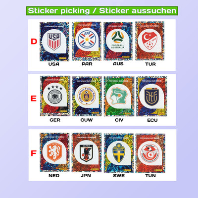 Panini WM 2026 Sticker - Gruppe D, E, F - Group D, E, F
