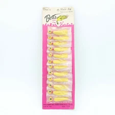 Betts Hair Jig Bass Fishing Lures Dealer Card 12Pk Yellow 1/8oz