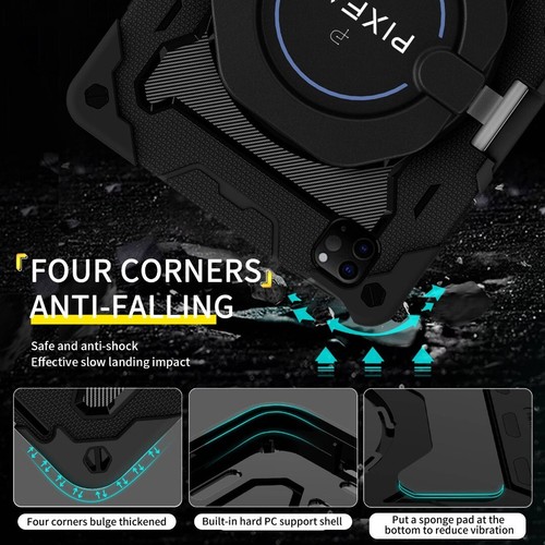Case For iPad AIR 13 2024 Shockproof Armour Full Body Shoulder Strap Cover - 第 6/17 張圖片
