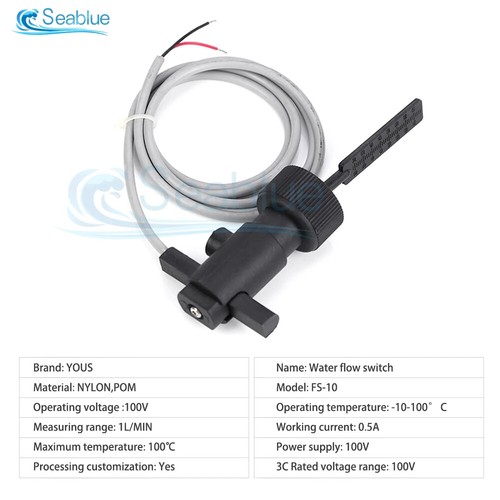 Interruptor de flujo de paleta de agua FS-10 100 V 1 L/min sensor de flujo para bomba de calor agua - Imagen 20 de 24