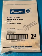 6-32 X 3/8 Machine Screw Brass Finish 10 Qty Slotted Flat Head D15a GoingNuts