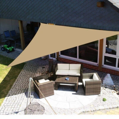 SA PRODUCTS 5x5x5m Triangle Shade Sail Waterproof UV 98% Block Canopy for Garden & Patio Use