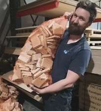 kiln dried firewood (bark and dirt free). Suitable size for small burners