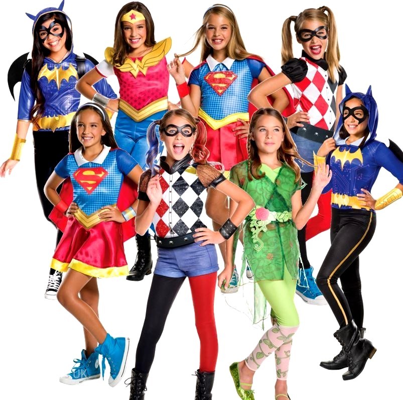 Child Superhero Girls DC Comic Halloween Fancy Dress Costume Kids