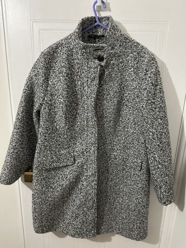Bonmarche Womens Boucle Grey Salt and Pepper Funnel Neck Coat Size 16 RRP48 - Picture 15 of 21