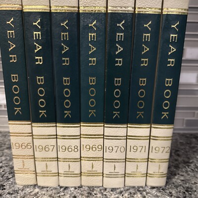 The World Book  Encyclopedia Yearbooks 1966-72 Total 7 Books Volumes Collection