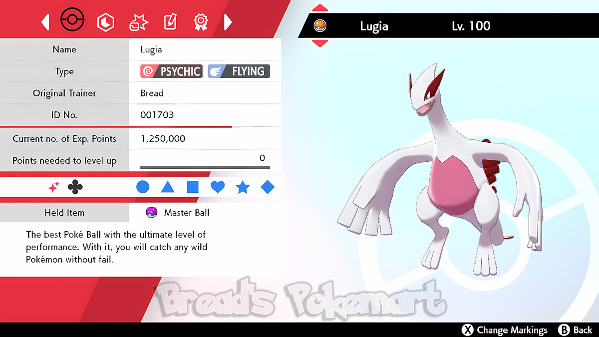 Ultra Shiny 6IV LUGIA / Pokemon Sword and Shield / Johto 