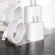 2 Pack Fast Charger 8-Pin/USB-C For iPhone 14 13 12 11 Pro Max Plus XS XR 8 7 6