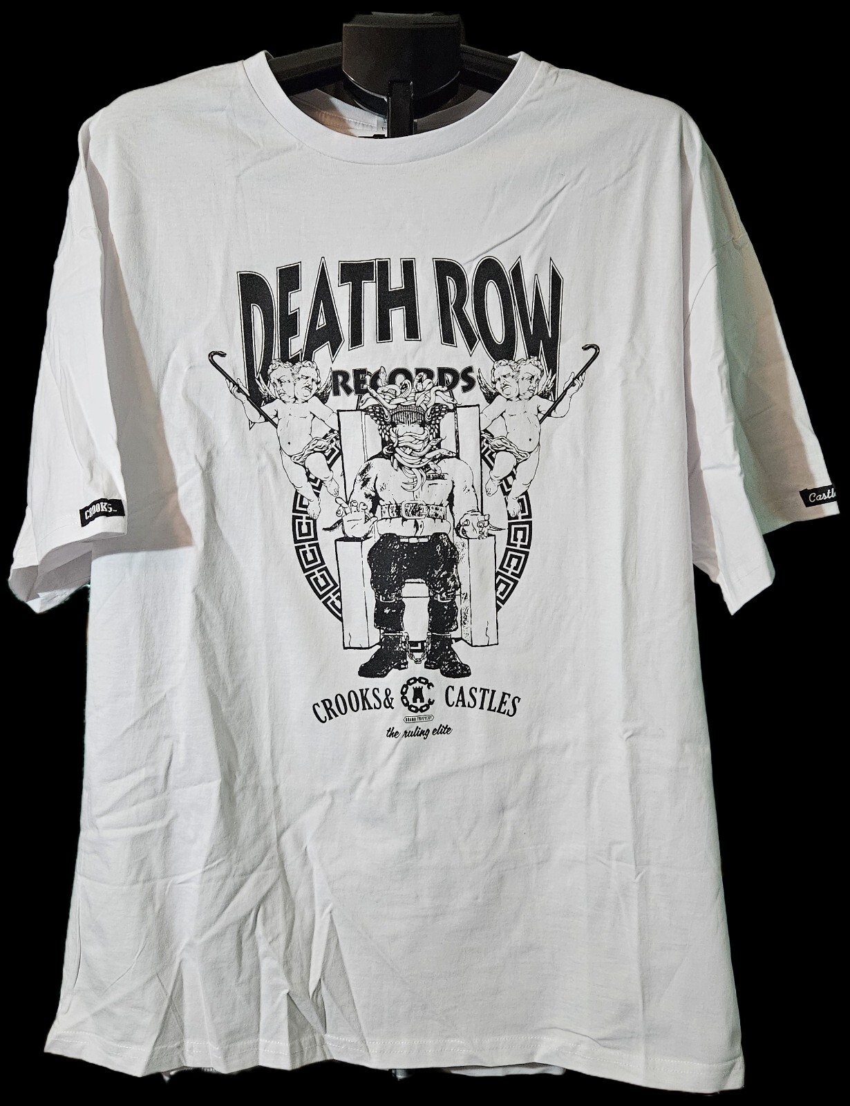 FILA DEATH ROW RECORDS T shirt bianca con licenza Crooks & Castles ~mai indossata 2XL