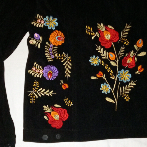 Vintage Coldwater Creek Embroidered Floral Jacket Womens S Black Coat Blazer - Picture 4 of 10
