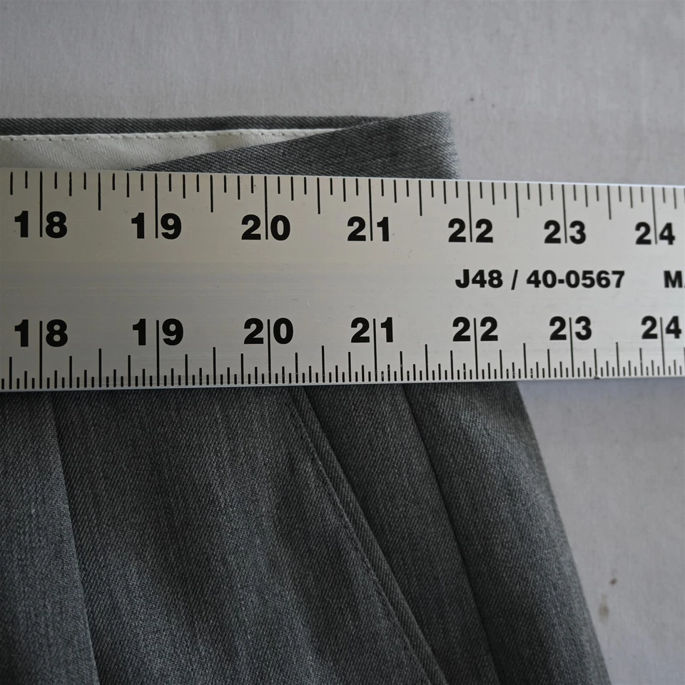 Joseph & Feiss 42x30 灰色打褶羊毛男式正装裤 — 第 2/4 张图片