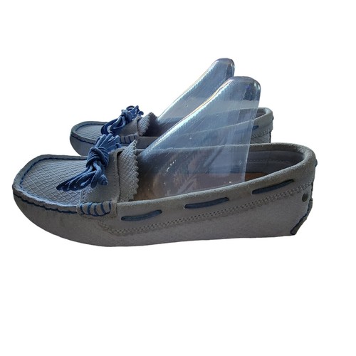 Mocassini da guida blu Ugg taglia 6 pelle scamosciata Meena fiocco slip on - Foto 2 di 10