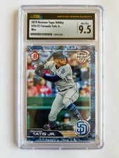 2019 TOPPS BOWMAN HOLIDAY BLUE FERNANDO TATIS JR. RC! 23/50! CSG 9.5! 1/1! JERS#