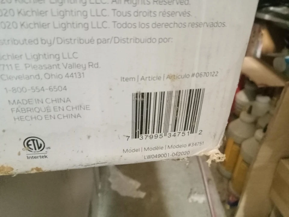 Lámpara de araña rústica gris antigua de hierro yunque de 3 luces Kichler Barrington #0670122 Foto 4 de 4