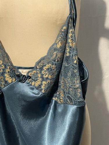 De Colección Inner Most SEARS SEDOSO Camisón Verde azulado Encaje Lencería FLORAL NUEVO - Imagen 4 de 13