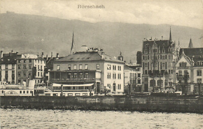 PC SCHWEIZ, RORSCHACH, BAHNHOF RESTAURATION, Vintage Postkarte (b29542)