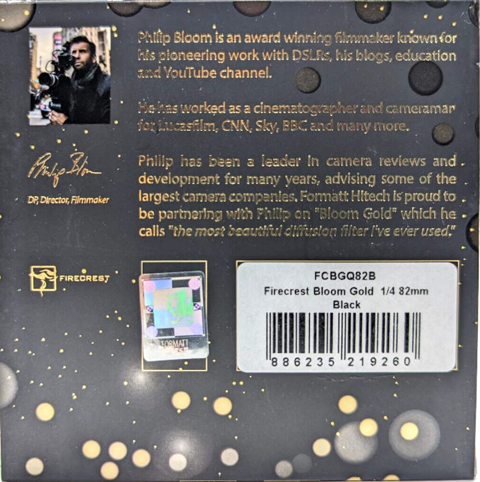 New Formatt Hitech Firecrest Bloom Gold Filter (82mm, 1/4 Density, Black Frame) - Image 2 of 4