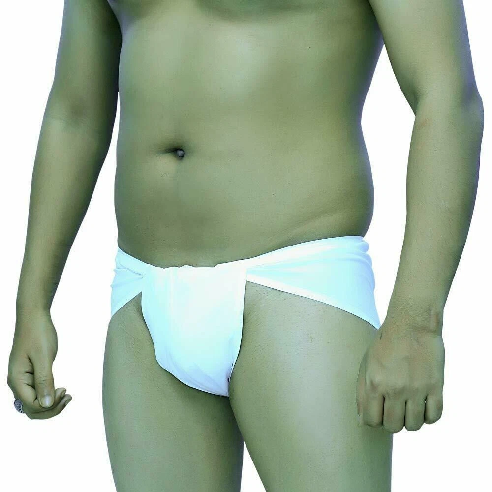 White Indian Loincloth Langot Kaupinam Men underwear Gym Supporter Jockstrap