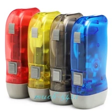 Hand Crank Pressing Dynamo Portable LED Camping Flashlight Manual Torch Light