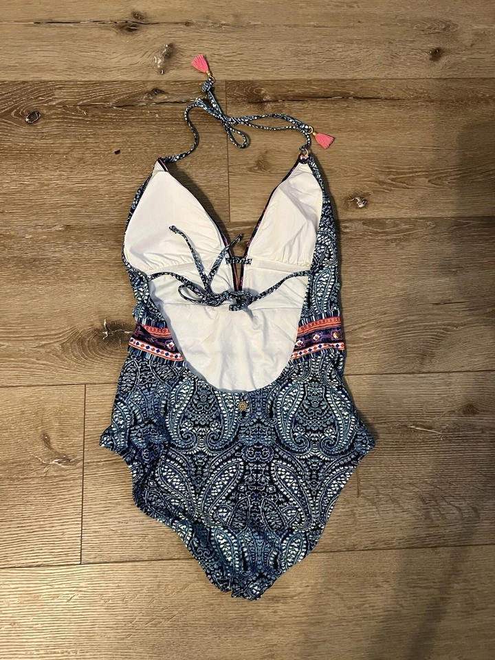 Traje de baño de una pieza Nanette Lepore Utopia Goddess floral talla S cachemira Foto 2 de 3