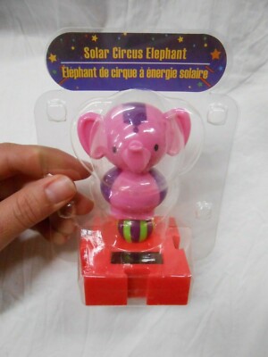 NEW Solar Powered Dancing Dancer Connectable Circus Pink Elephant Suncatcher!