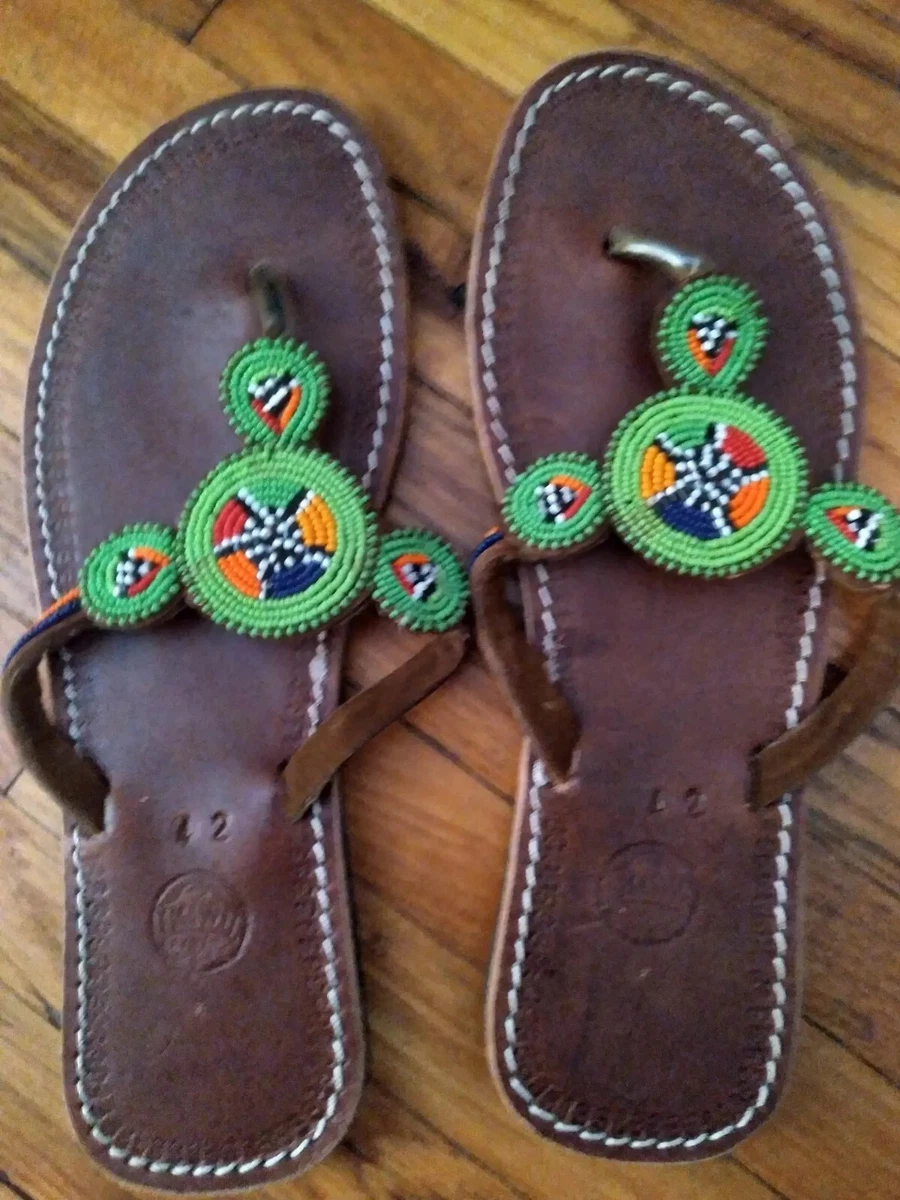 Amazon.com: Women's Flip Flops, Boho Hippie Turquoise Colorful Beaded  Sandals, Size 5-12 US, Vegan Handmade Shoes : Productos Handmade