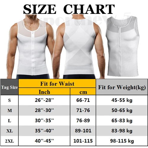 Herren Abnehmen Kompressionsweste Bodybuilding Abnehmen Untershirt Body Shaper Tops - Bild 27 von 32