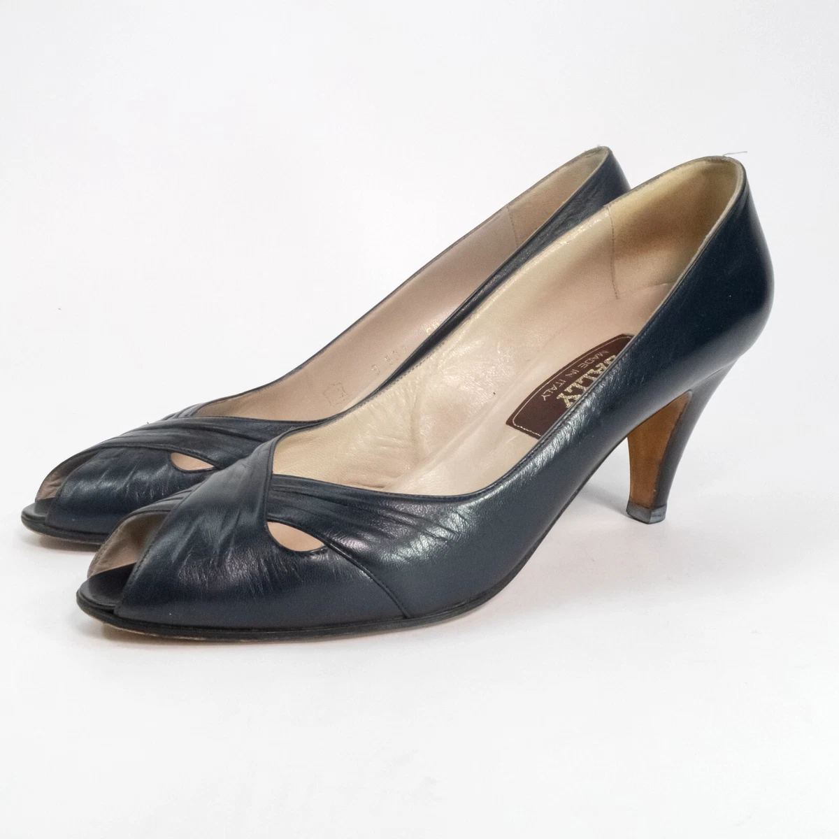 Bally Nevada Burgundy Leather Oxford Heels Cap Toe Italy 9.5 M Bally Mid (2-2.9 in) Heel Height Heels for Women for sale | eBay main image 3