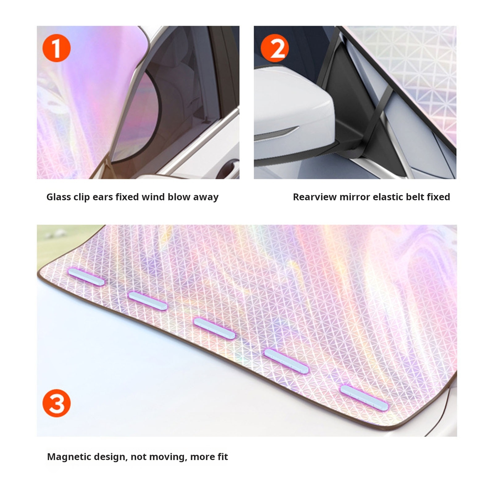 Car Windshield Sunshade Cover with Magnetic Front Window Protection