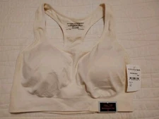 NWT René Rofé Nordstrom Rack Cream Nylon Spandex Racerback Sports Bra  sz M
