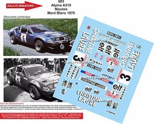 DECALS 1/24 REF 603 ALPINE RENAULT A310 MOUTON RALLYE DU MONT BLANC 1976 RALLY