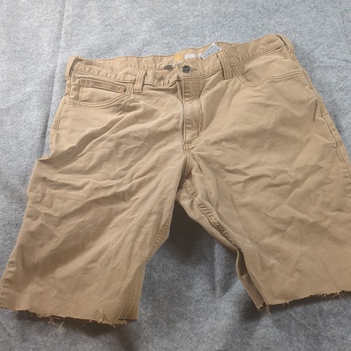 Carhartt Shorts Herren 38 braun Cutoff Relaxed Fit Workwear Logo leichte Flecken - Bild 1 von 13