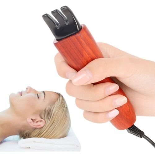 Electric Hot Bian Stone Head Massage Comb Temperature Control Neck Lymph Massage