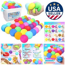 40-Pack Squishy Stress Balls - Ideal for Anxiety Relief &