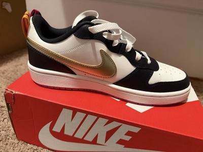 Nike Court Borough Low 2 SE GS Summit White Metallic Pewter 7Y Lace Up Sneaker